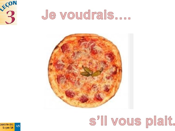 Je voudrais…. s’il vous plait. 