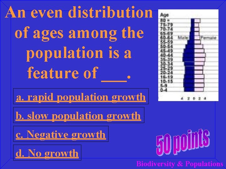 An even distribution of ages among the population is a feature of ___. a.