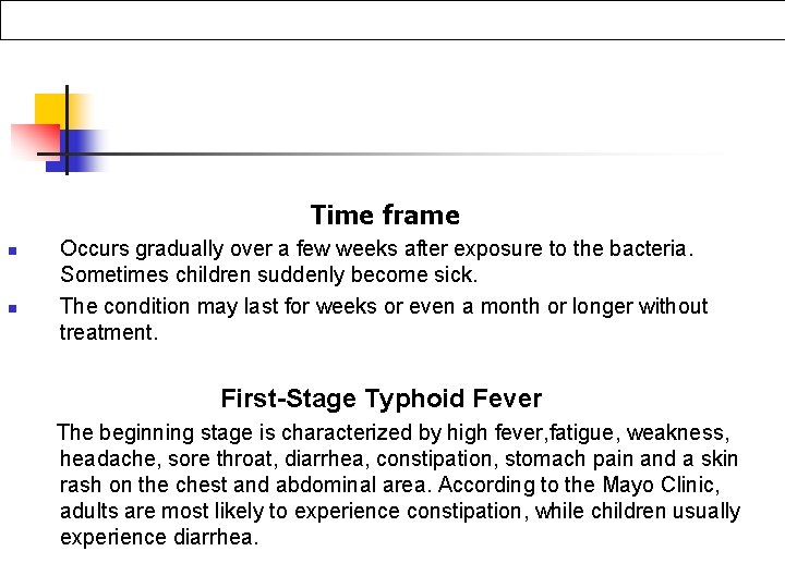Time frame n n Occurs gradually over a few weeks after exposure to the