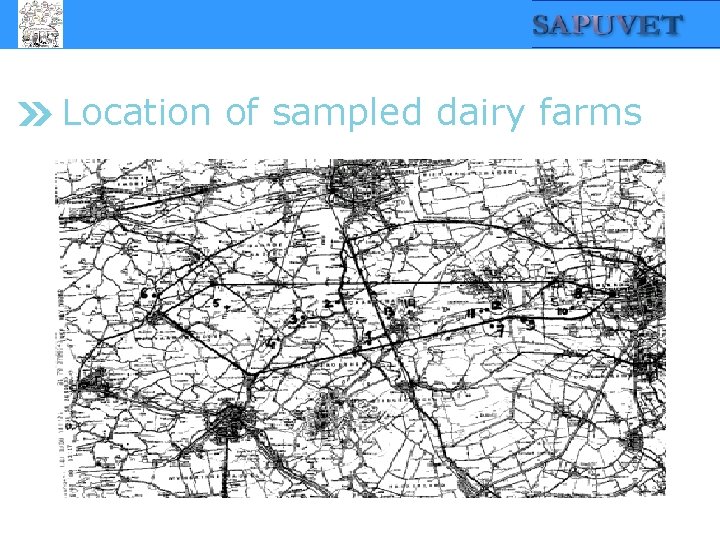 Location of sampled dairy farms 