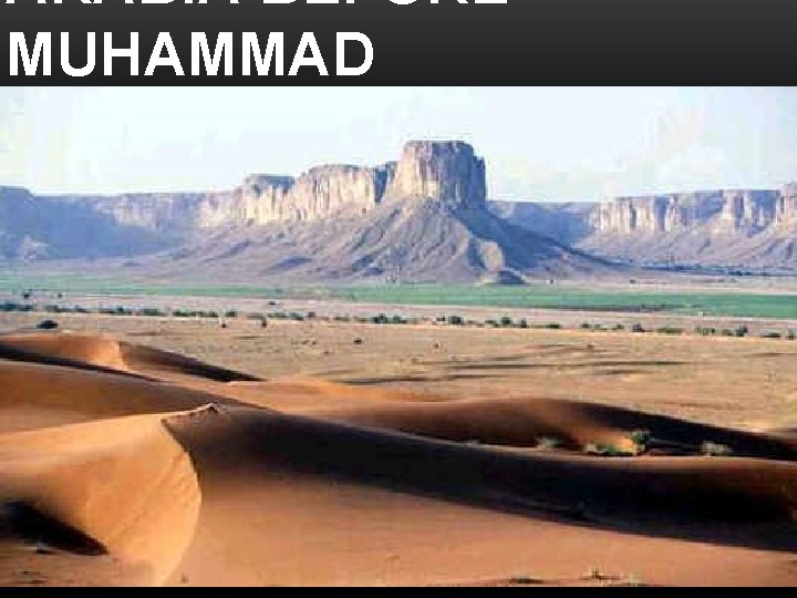 ARABIA BEFORE MUHAMMAD 