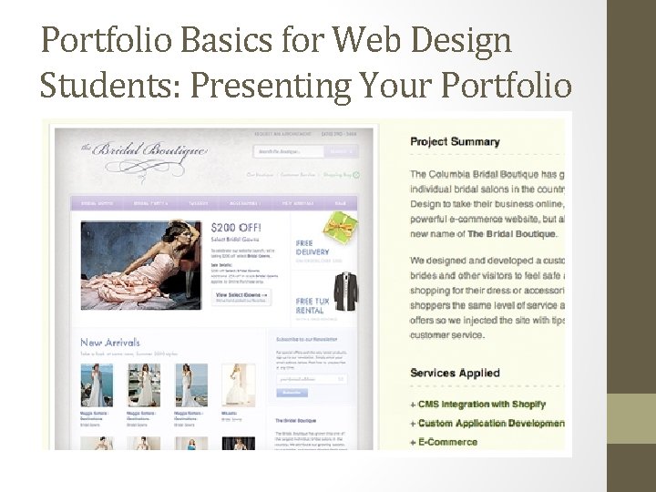 Portfolio Basics for Web Design Students: Presenting Your Portfolio 