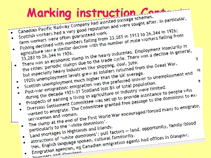 Marking instruction Content Omission (CO) 