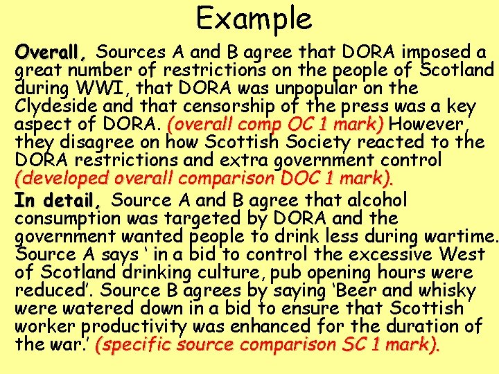 Example Overall, Sources A and B agree that DORA imposed a great number of