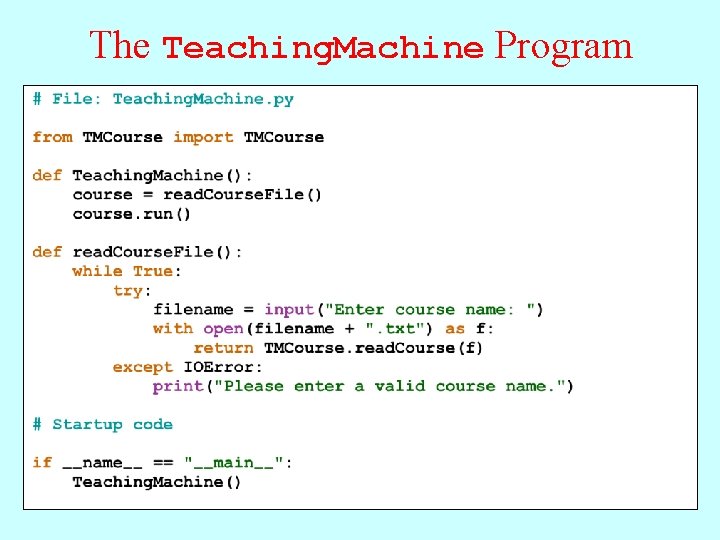 The Teaching. Machine Program 