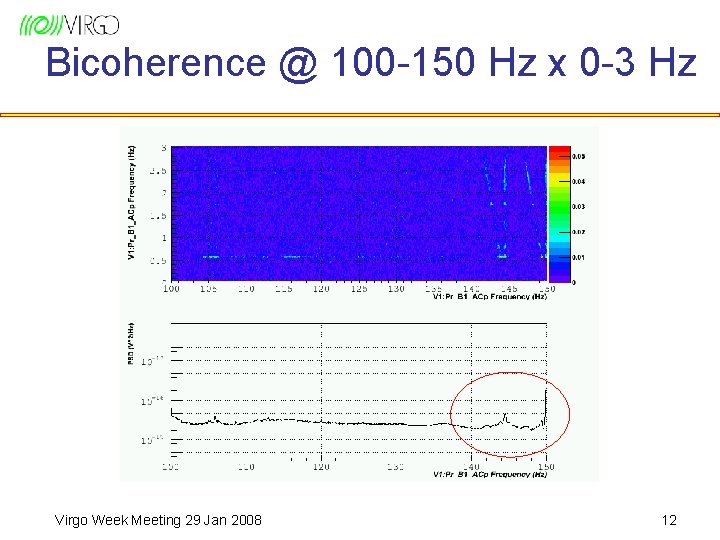 Bicoherence @ 100 -150 Hz x 0 -3 Hz Virgo Week Meeting 29 Jan