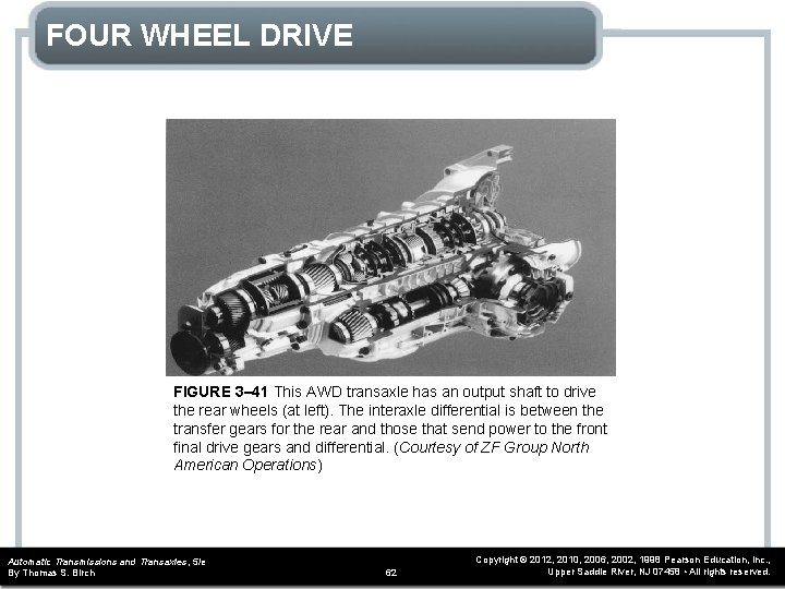 FOUR WHEEL DRIVE FIGURE 3– 41 This AWD transaxle has an output shaft to