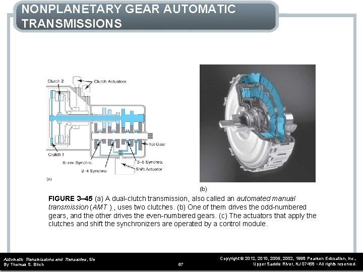 NONPLANETARY GEAR AUTOMATIC TRANSMISSIONS FIGURE 3– 45 (a) A dual-clutch transmission, also called an
