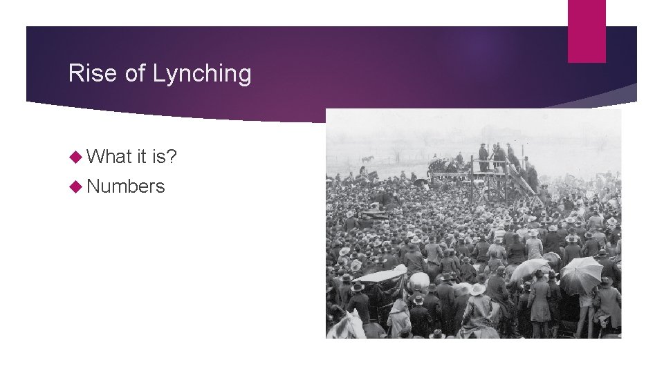Rise of Lynching What it is? Numbers 