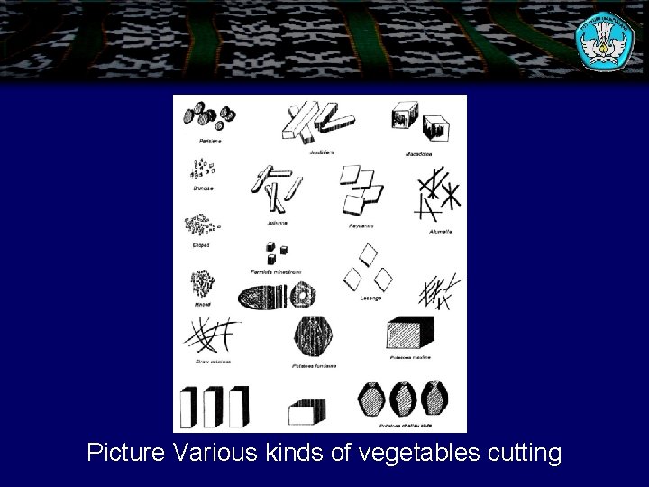 Picture Various kinds of vegetables cutting 