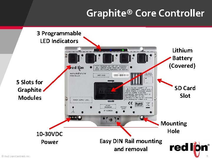 Graphite® Core Controller 3 Programmable LED Indicators Lithium Battery (Covered) 5 Slots for Graphite