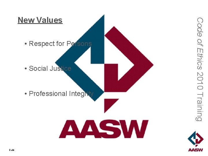  • Respect for Persons • Social Justice • Professional Integrity Date Code of