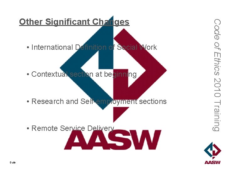  • International Definition of Social Work • Contextual section at beginning • Research