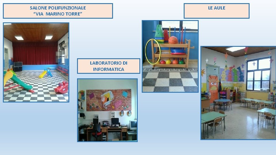LE AULE SALONE POLIFUNZIONALE “VIA MARINO TORRE” LABORATORIO DI INFORMATICA 