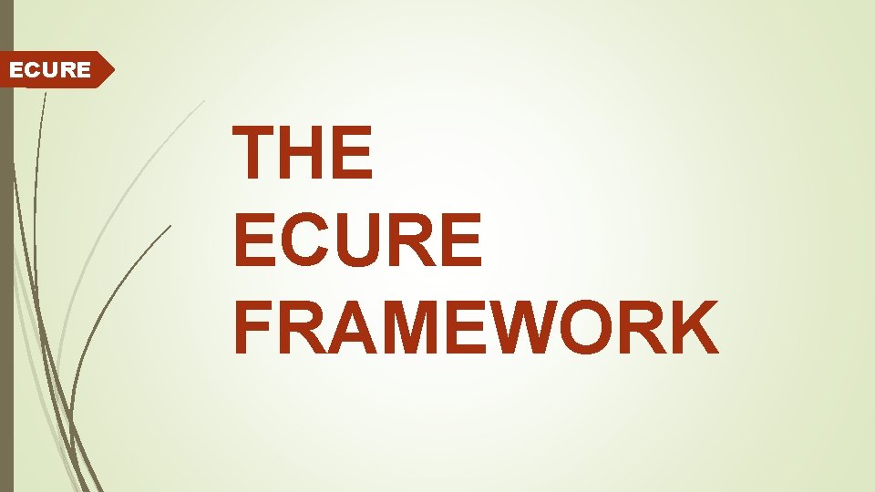 ECURE THE ECURE FRAMEWORK 