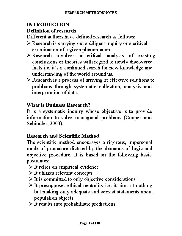 RESEARCH METHODS NOTES INTRODUCTION Definition of research Different authors have defined research as follows:
