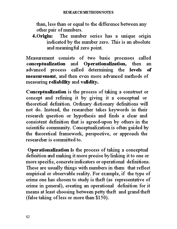 RESEARCH METHODS NOTES than, less than or equal to the difference between any other