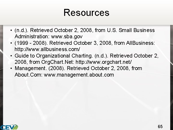 Resources • (n. d. ). Retrieved October 2, 2008, from U. S. Small Business