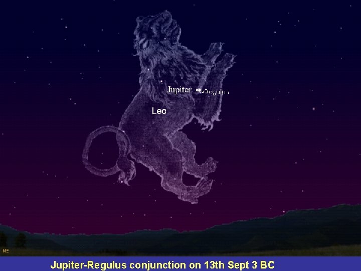 Jupiter-Regulus conjunction on 13 th Sept 3 BC 