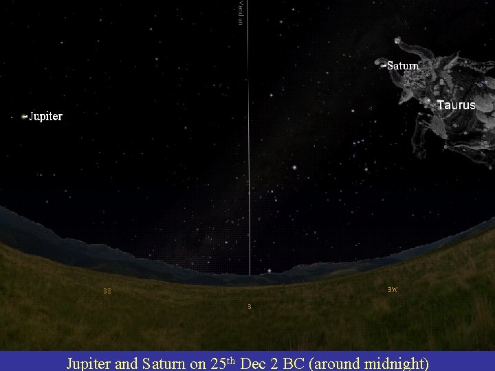 2 -25 -2 BC Jupiter and Saturn on 25 th Dec 2 BC (around