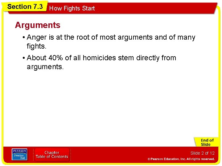 Section 7. 3 How Fights Start Arguments • Anger is at the root of