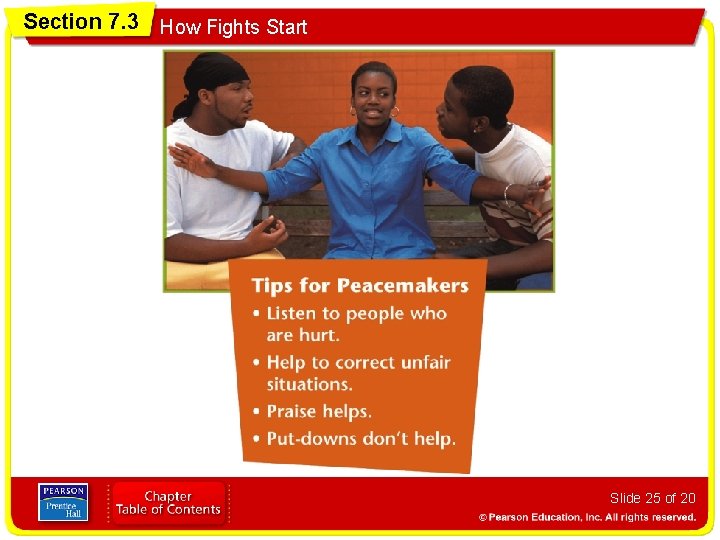 Section 7. 3 How Fights Start Slide 25 of 20 