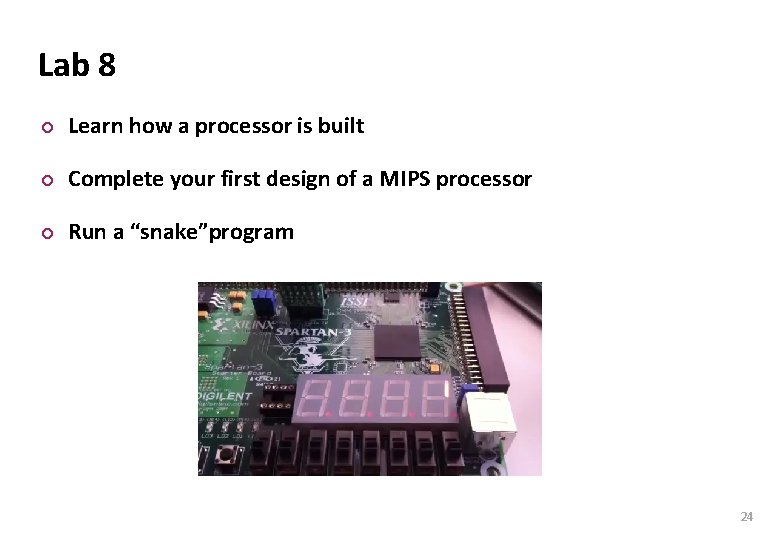 Carnegie Mellon Lab 8 ¢ Learn how a processor is built ¢ Complete your Carnegie Mellon Lab 8 ¢ Learn how a processor is built ¢ Complete your