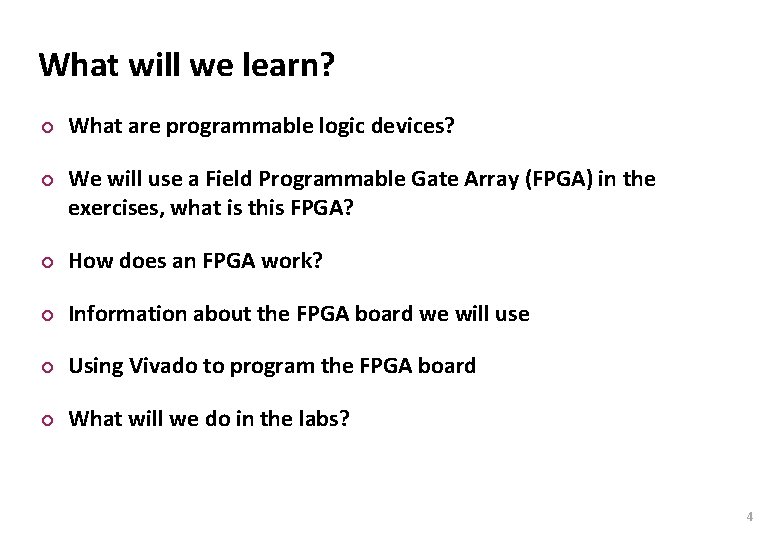Carnegie Mellon What will we learn? ¢ ¢ What are programmable logic devices? We Carnegie Mellon What will we learn? ¢ ¢ What are programmable logic devices? We