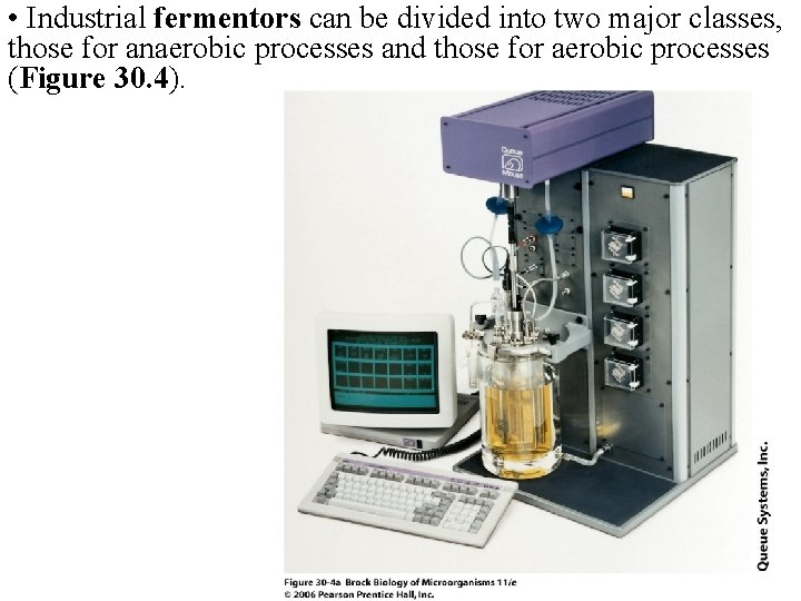  • Industrial fermentors can be divided into two major classes, those for anaerobic
