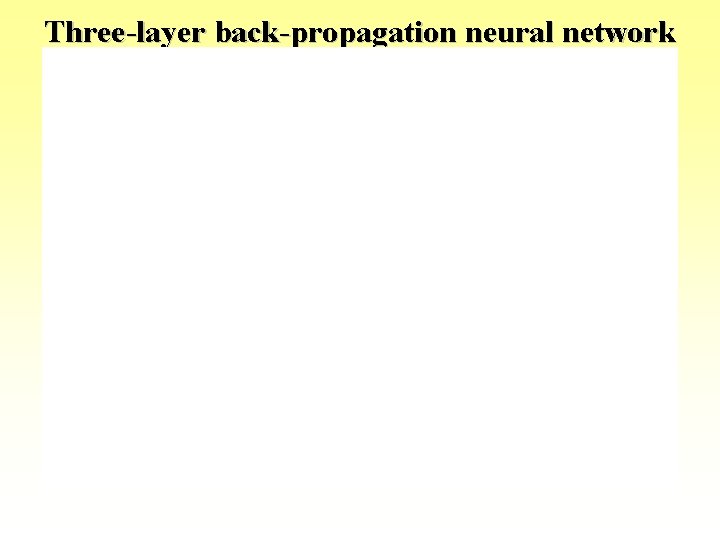 Three-layer back-propagation neural network Three-layer back-propagation neural network