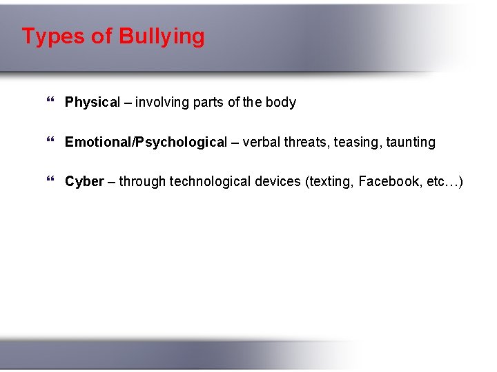 Stop School Bullying Woodgate Intermediate What is bullying