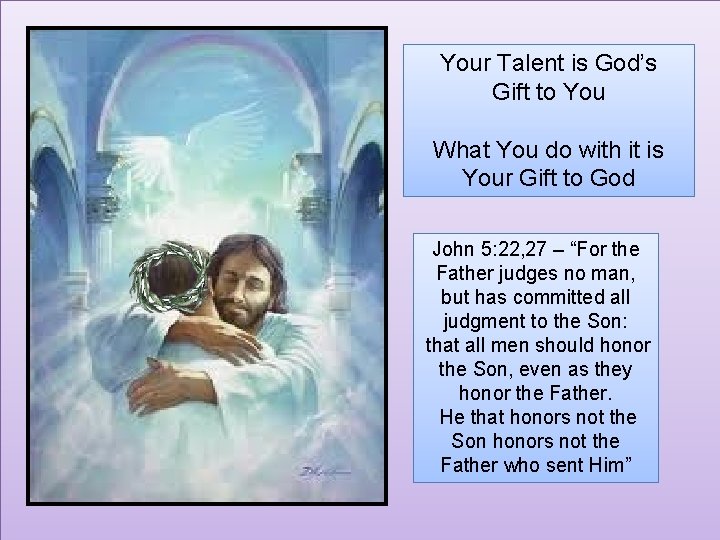 Your Talent is God’s Gift to You What You do with it is Your