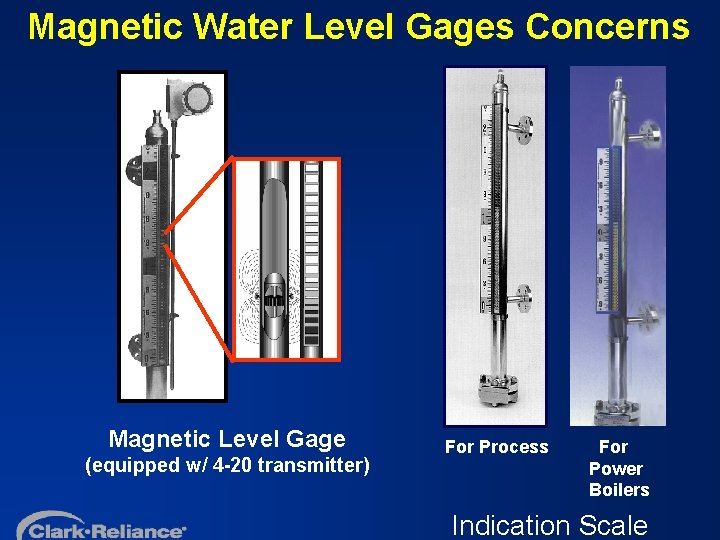 Magnetic Water Level Gages Concerns Magnetic Level Gage (equipped w/ 4 -20 transmitter) For