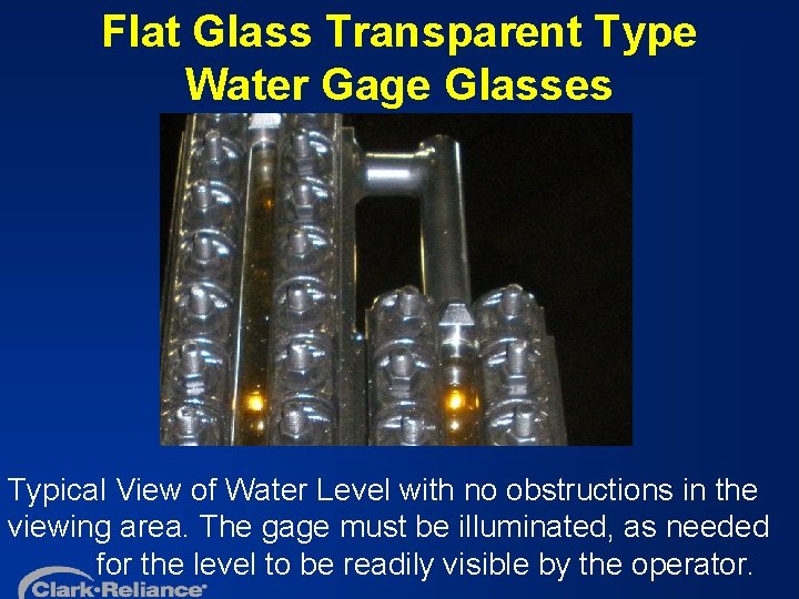 Flat Glass Transparent Type Water Gage Glasses Typical View of Water Level with no