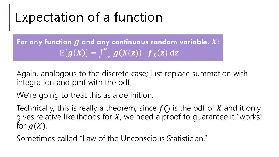 Expectation of a function 