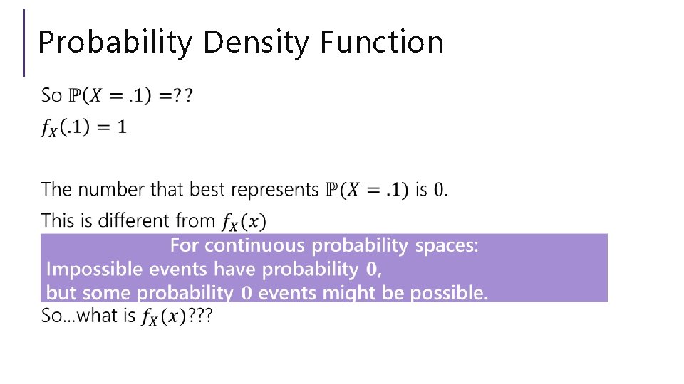 Probability Density Function 