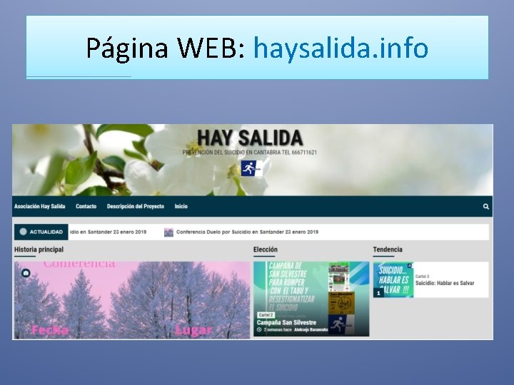 Página WEB: haysalida. info 