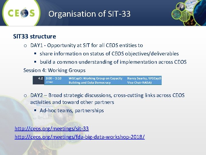 Organisation of SIT-33 SIT 33 structure o DAY 1 - Opportunity at SIT for