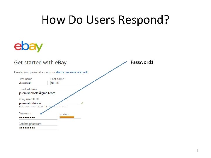 How Do Users Respond? Password 1 4 