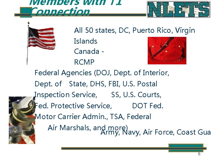 Members with T 1 Connection All 50 states, DC, Puerto Rico, Virgin Islands Canada