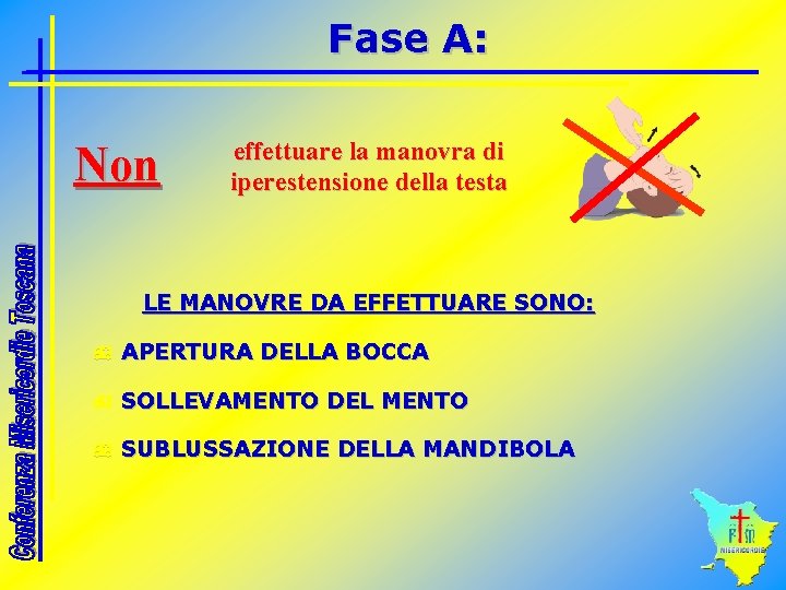 Fase A: Non effettuare la manovra di iperestensione della testa LE MANOVRE DA EFFETTUARE