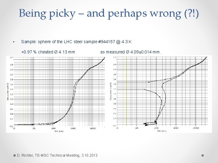 Being picky – and perhaps wrong (? !) • Sample: sphere of the LHC