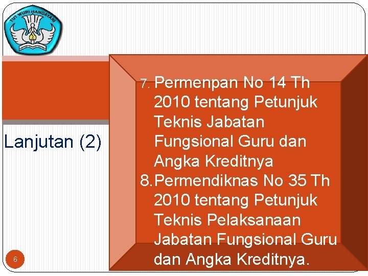 7. Permenpan Lanjutan (2) 6 No 14 Th 2010 tentang Petunjuk Teknis Jabatan Fungsional