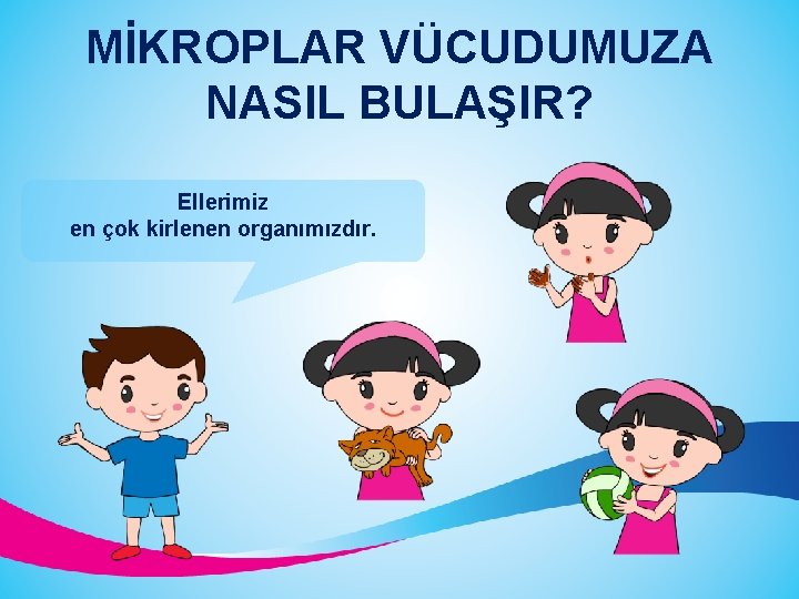 MİKROPLAR VÜCUDUMUZA NASIL BULAŞIR? Ellerimiz en çok kirlenen organımızdır. 