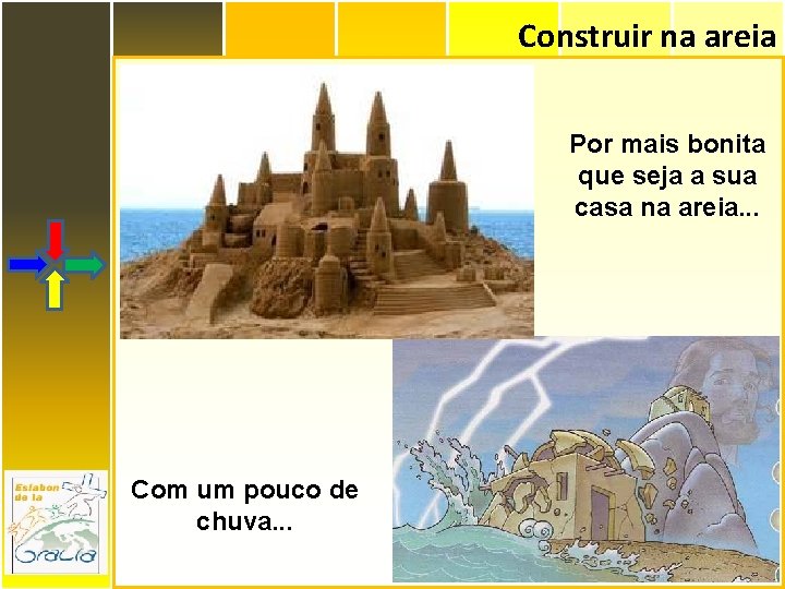 Construir na areia Por mais bonita que seja a sua casa na areia. .