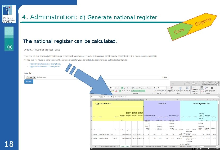 4. Administration: d) Generate national register ing o g On e Don The national