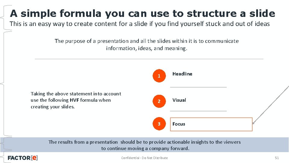 A simple formula you can use to structure a slide This is an easy