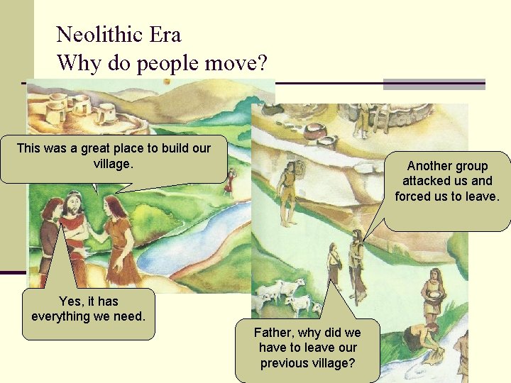 Neolithic Era Why do people move? This was a great place to build our