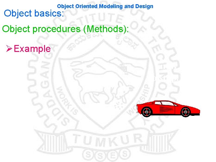 Object Oriented Modeling and Design Object basics: Object procedures (Methods): ØExample I know how Object Oriented Modeling and Design Object basics: Object procedures (Methods): ØExample I know how