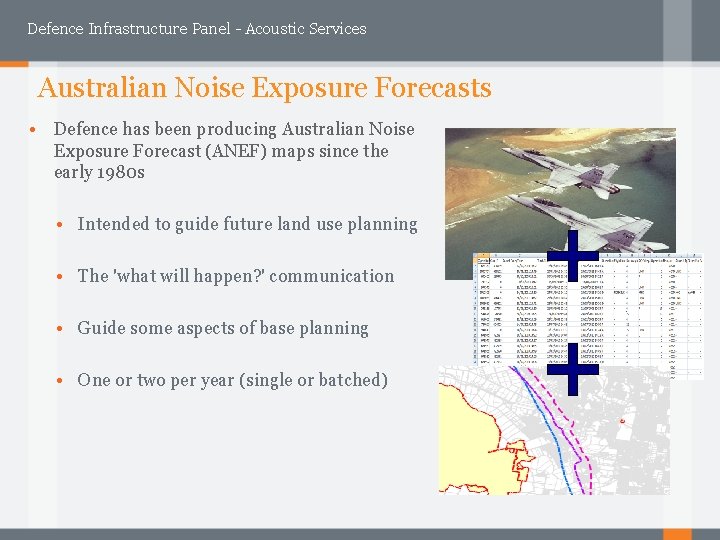 Defence Infrastructure Panel - Acoustic Services Australian Noise Exposure Forecasts • Defence has been